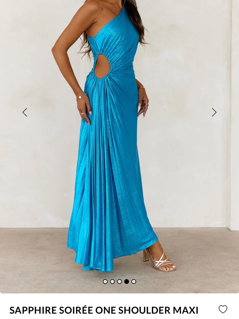 Hello Molly Sapphire Soirée One Shoulder Maxi Dress - Bright Blue